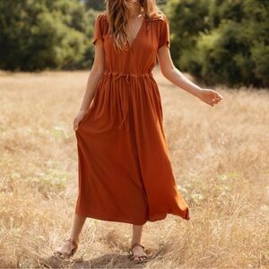 Christy Dawn Rust Midi Dress